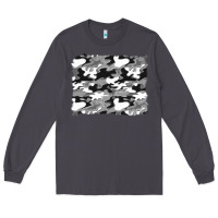 Smoke black and white camouflage background Long Sleeve Tee - Artiststas