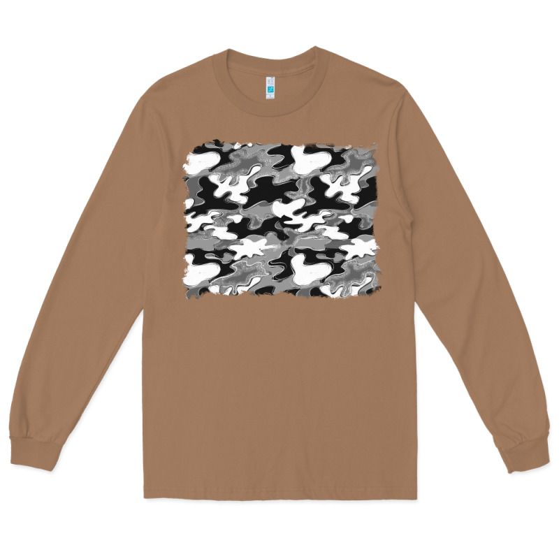 Black And White Camouflage Background Long Sleeve Tee by Artiststas | Teevron