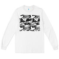 White black and white camouflage background Long Sleeve Tee - Artiststas