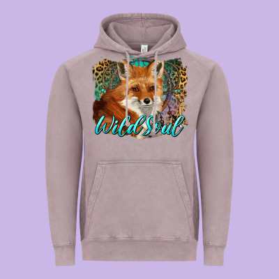 Wild Soul Fox With Dream Catcher Vintage Hoodie Designed By Barkaloodesign