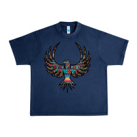 Navy aztec leopard thunderbird Urban Heavy Tee - RanaPortraitStore