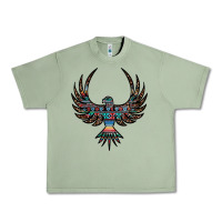 Oil Green aztec leopard thunderbird Urban Heavy Tee - RanaPortraitStore