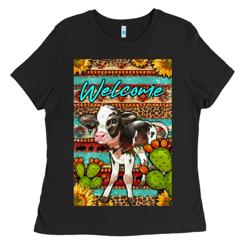 Welcome Cute Baby Calf Ladies Tee by LillyAllenDesigns | Teevron