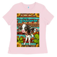 Bubblegum Pink Welcome Cute Baby Calf Ladies Tee - LillyAllenDesigns