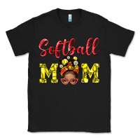 Black softball mom  and afro messybun mom bbs Classic Tee - BundleAndBundleShop