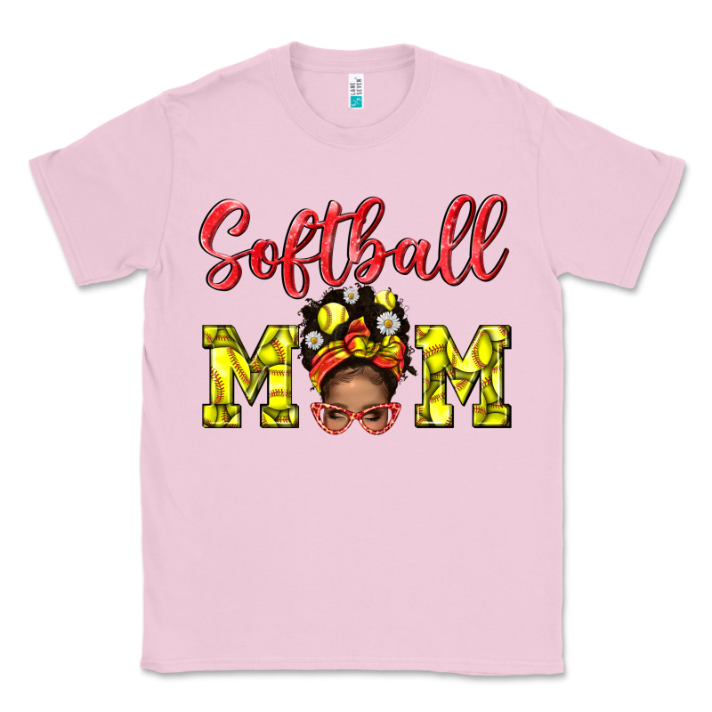 Softball Mom  And Afro Messybun Mom Bbs Classic Tee by BundleAndBundleShop | Teevron