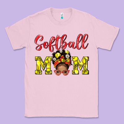 Softball Mom  And Afro Messybun Mom Bbs Classic Tee Designed By Bundleandbundleshop