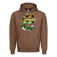 Chestnut Arizona Map Sunflower Cactus Serape Zipper Hoodie - RanaPortraitStore