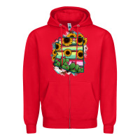 Red Arizona Map Sunflower Cactus Serape Zipper Hoodie - RanaPortraitStore
