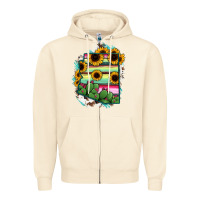 Sandshell Arizona Map Sunflower Cactus Serape Zipper Hoodie - RanaPortraitStore