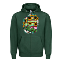 Sports Green Arizona Map Sunflower Cactus Serape Zipper Hoodie - RanaPortraitStore