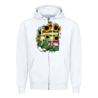 White Arizona Map Sunflower Cactus Serape Zipper Hoodie - RanaPortraitStore