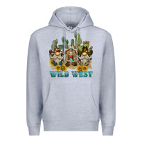 Heather Grey wild west western gnome Premium Hoodie - BarkalooDesign