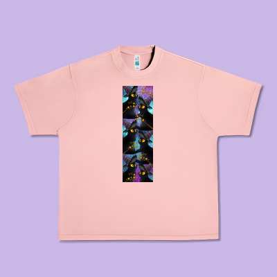 Black Cat Halloween Urban Heavy Tee Designed By Lillyallendesigns