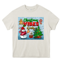 Cream christmas vibes only tumbler Heavy Core Tee - BundleAndBundleShop