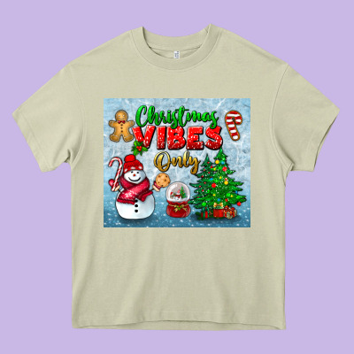 Christmas Vibes Only Tumbler Heavy Core Tee Designed By Bundleandbundleshop