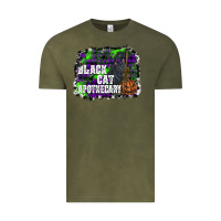 Vintage Olive black cat apothecary Vintage Tee - SublimationCraftShop