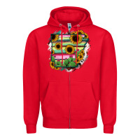 Red Arkansas Map Sunflower Cactus Serape Zipper Hoodie - RanaPortraitStore