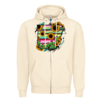Sandshell Arkansas Map Sunflower Cactus Serape Zipper Hoodie - RanaPortraitStore