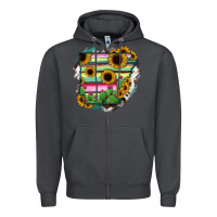 Smoke Arkansas Map Sunflower Cactus Serape Zipper Hoodie - RanaPortraitStore