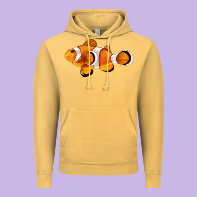 Clown Fish Side Vintage Hoodie Designed By Barkaloodesign