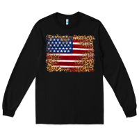 Black american flag and leopard Long Sleeve Tee - Artiststas