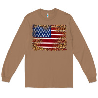 Toasted Coconut american flag and leopard Long Sleeve Tee - Artiststas