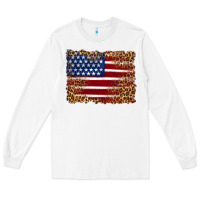 White american flag and leopard Long Sleeve Tee - Artiststas