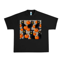 Black black cat with pumpkins tumbler Urban Heavy Tee - LillyAllenDesigns