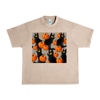 French Oak black cat with pumpkins tumbler Urban Heavy Tee - LillyAllenDesigns