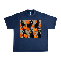 Navy black cat with pumpkins tumbler Urban Heavy Tee - LillyAllenDesigns