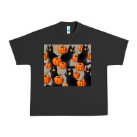 Pigment Black black cat with pumpkins tumbler Urban Heavy Tee - LillyAllenDesigns
