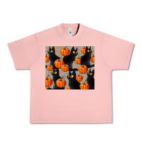 Salmon black cat with pumpkins tumbler Urban Heavy Tee - LillyAllenDesigns