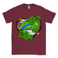 Burgundy lucky heart St. Patricks Day Classic Tee - FaDigitalArtStudio