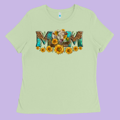 Charolais Cow Mom Ladies Tee Designed By Lillyallendesigns