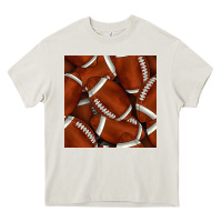 Cream american football seamless pattern Heavy Core Tee - BundleAndBundleShop