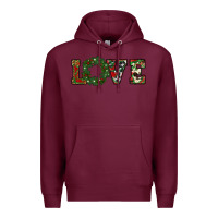 Burgundy christmas love Premium Hoodie - RanaPortraitStore