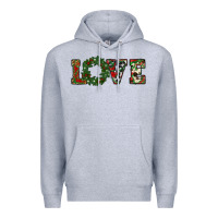 Heather Grey christmas love Premium Hoodie - RanaPortraitStore