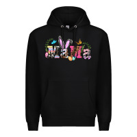 Black easter bunny mama Premium Hoodie - BarkalooDesign