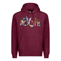 Burgundy easter bunny mama Premium Hoodie - BarkalooDesign