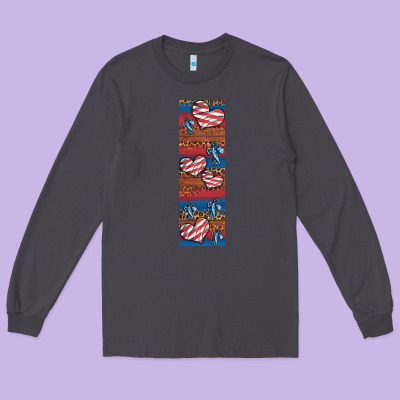 Usa Flag And Cross Penwraps Long Sleeve Tee Designed By Artiststas