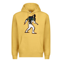 Antique Gold bigfoot wood layered christmas Premium Hoodie - DesigneFamous