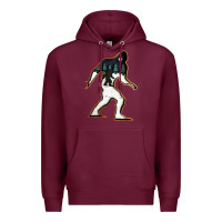Burgundy bigfoot wood layered christmas Premium Hoodie - DesigneFamous