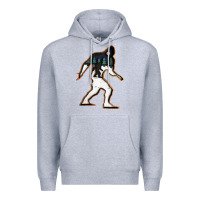 Heather Grey bigfoot wood layered christmas Premium Hoodie - DesigneFamous