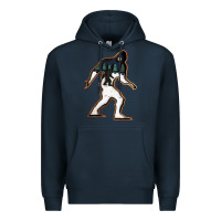Navy bigfoot wood layered christmas Premium Hoodie - DesigneFamous