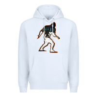 White bigfoot wood layered christmas Premium Hoodie - DesigneFamous
