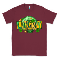 Burgundy St. Patrick's Day lucky Classic Tee - FaDigitalArtStudio