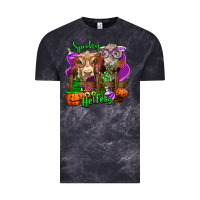 Cloud Black spooky halloween cows Vintage Tee - LillyAllenDesigns