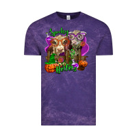 Cloud Purple spooky halloween cows Vintage Tee - LillyAllenDesigns