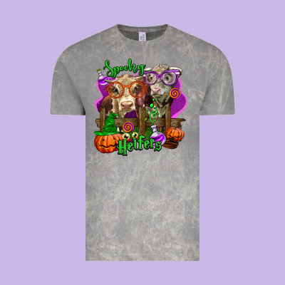 Spooky Halloween Cows Vintage Tee Designed By Lillyallendesigns